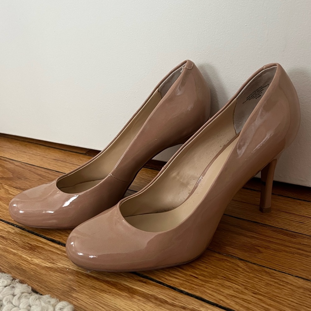 Nine West Nude Patent Leather Pumps